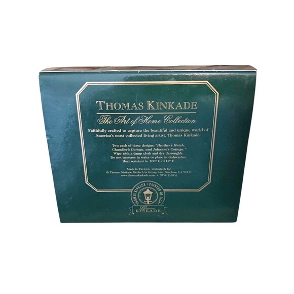 Thomas Kinkade Painter of Light Cottage Coasters Boxed Set of 6 Cork Backing - Picture 4 of 4